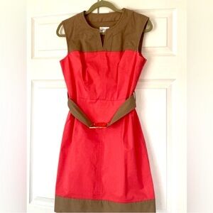 Milly of New York dress sleeveless cotton denim belted pink gray size Medium